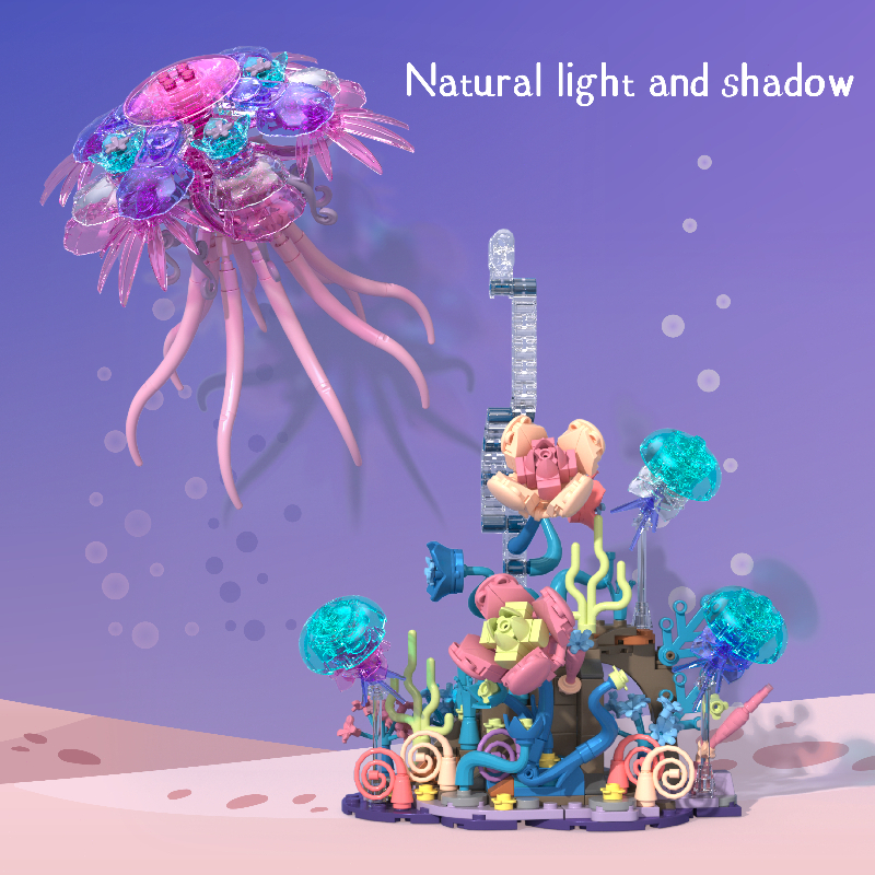 526+Pcs Jellyfish And Coral Reef Building Blocks Set